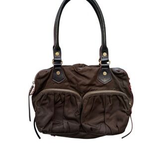 MZ Wallace Dark Brown Nylon and leather Shoulder Bag